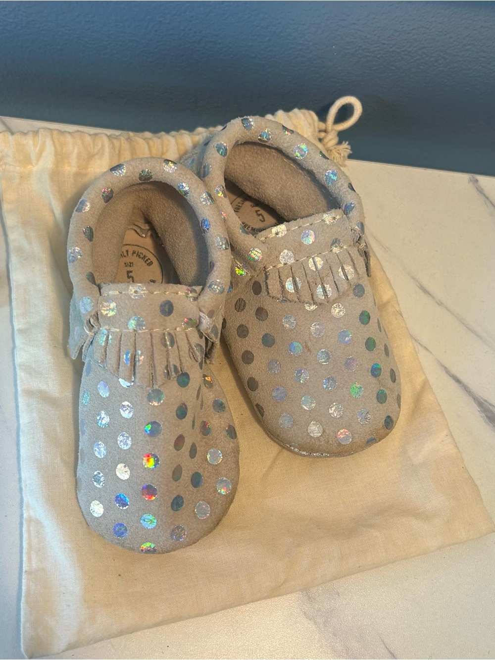 Freshly Picked metallic polkadot baby shoes